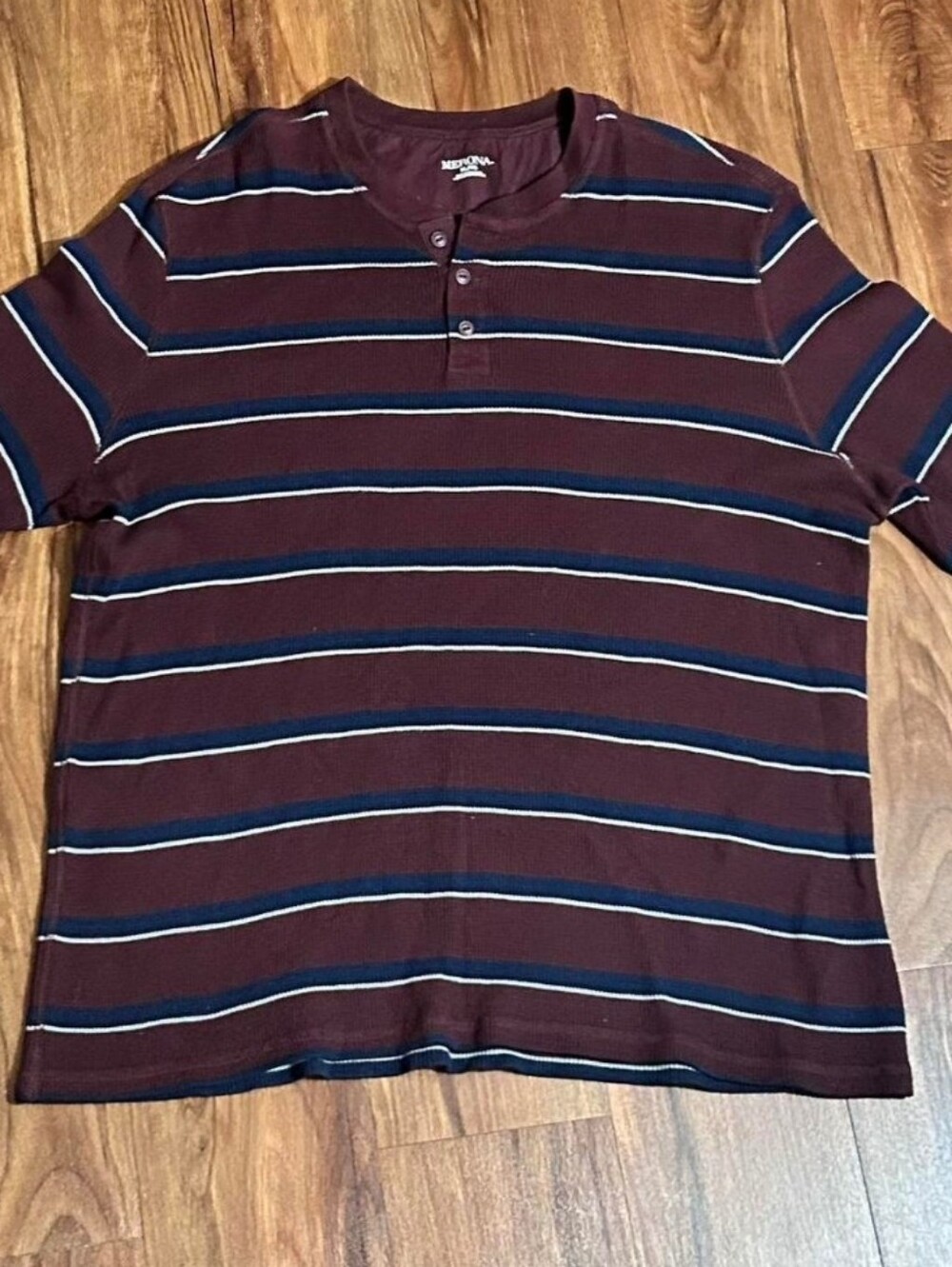 Arizona Jean Company Men’s Burgundy Striped Henley Shirt